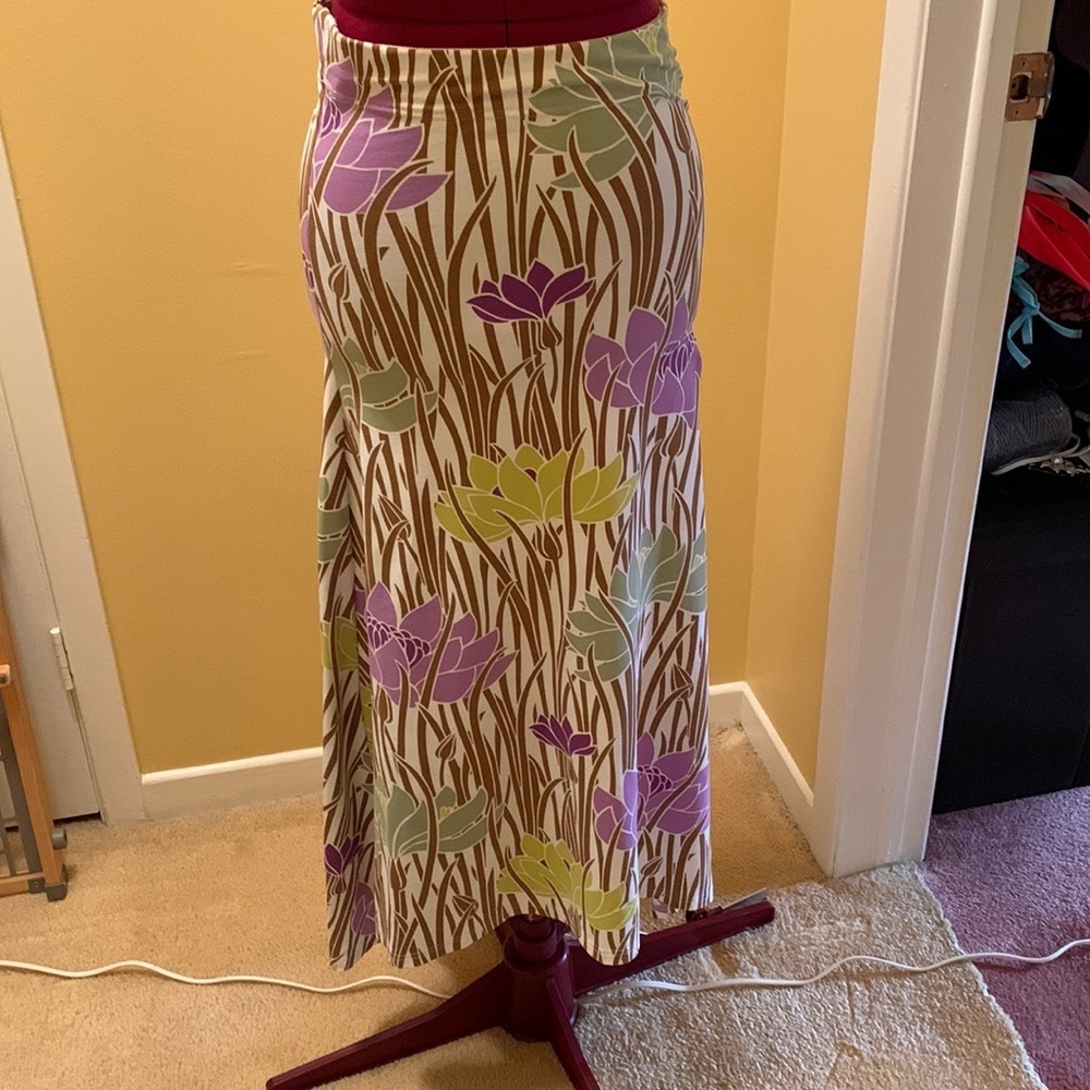 Manuel Canova Elastic band pull on maxi print skirt 🔴